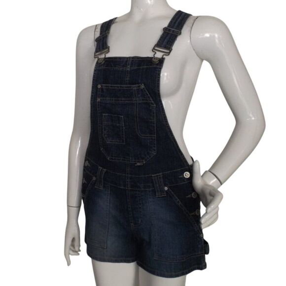 Steve Hardy SQUEEZE Short-alls/Shorts, 7/8, Bib front, Pockets, Dark Blue wash - Picture 4 of 11